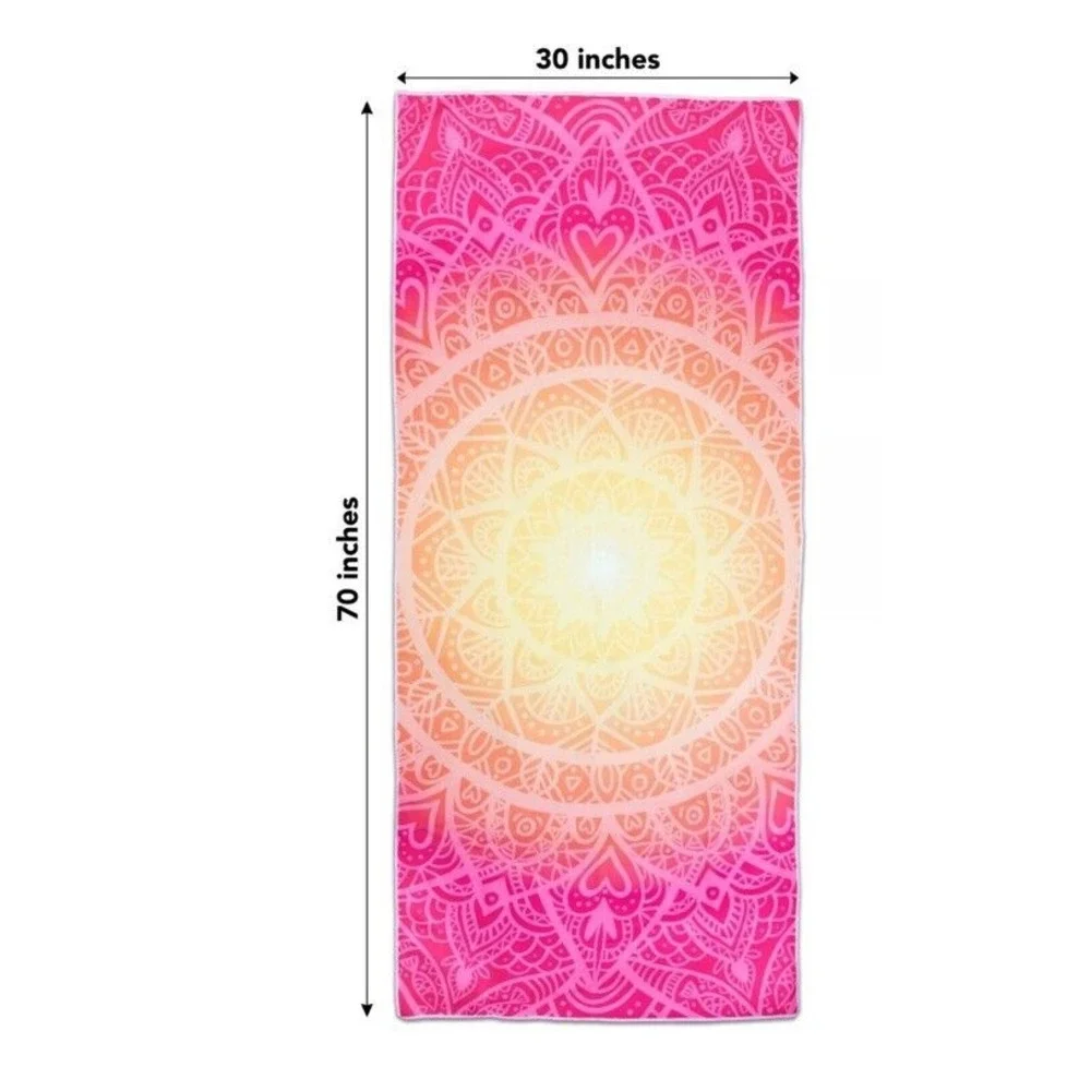 Mandala Beach Towels, 30x70 in, Oversized Beach Towel‎ w/ Travel Bag, Microfiber